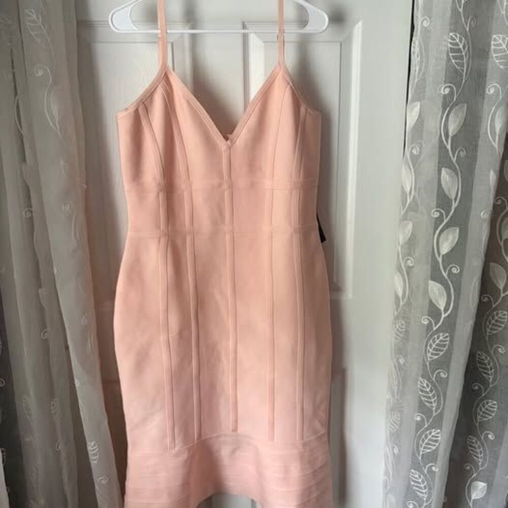 Venus Blush Pink Bandage Bodycon Dress Womens Size XL
